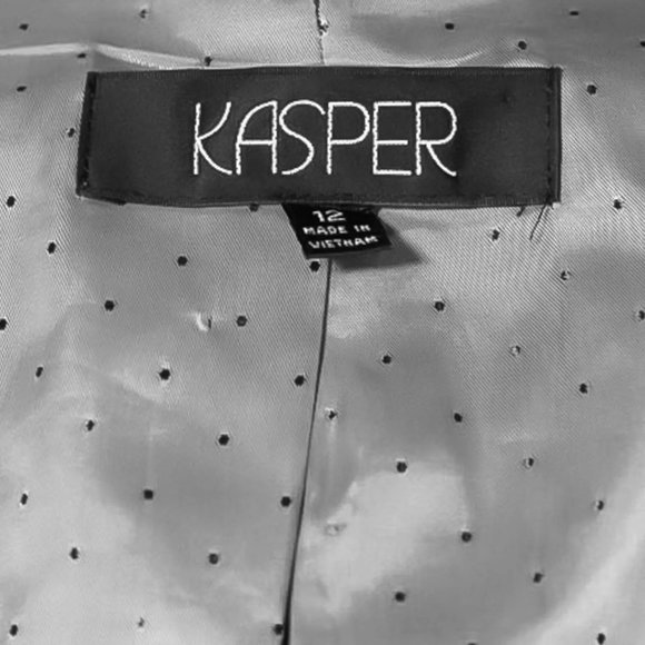 Kasper Women's Blazer Gray Two Button Stretch Lined Career Work Suit Jacket 12 - Picture 3 of 9